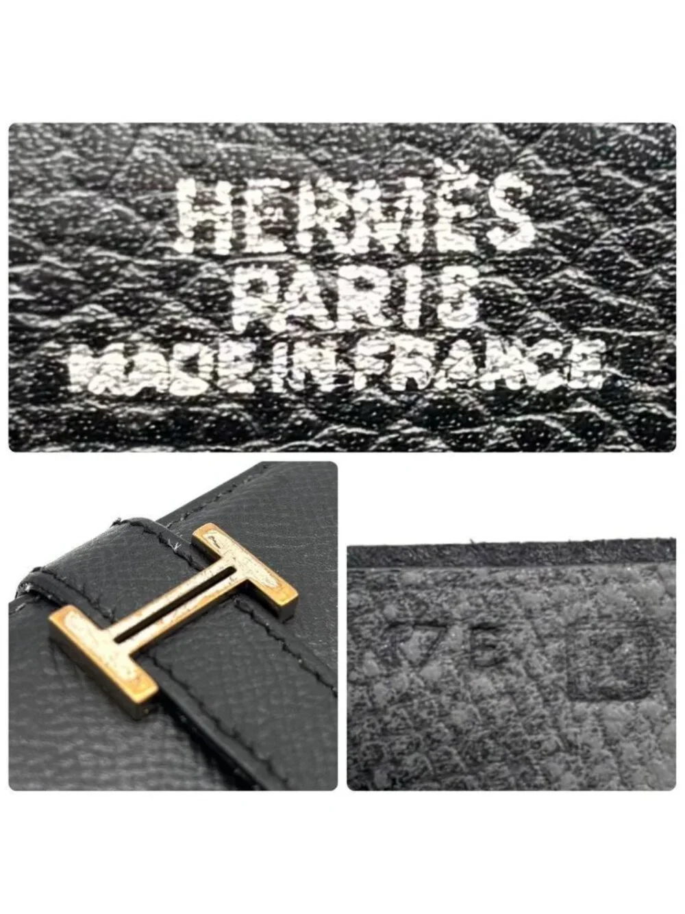 Hermes Bearn Classic Bifold Wallet Epsom Black Silver